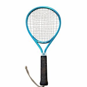 Vintage Wilson Aluminum Racquetball Racquet - Blue Frame - Leather Grip & Strap
